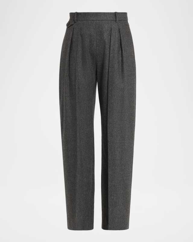 Dugan Pleated Tapered-Leg Ankle Pants